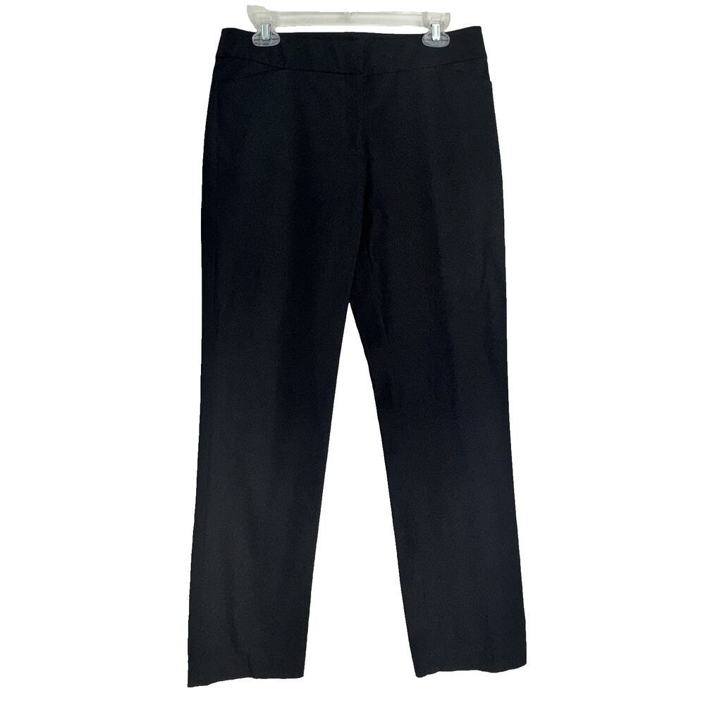 Eileen Fisher Pants Trousers Black Career Womens Sz Small Organic Cotton Stretch